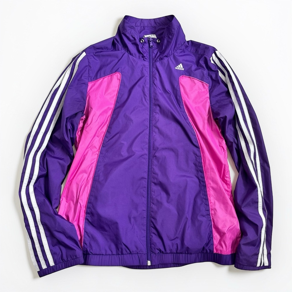 Adidas Y2K Jacket Women's Small Purple Pink Windbreaker